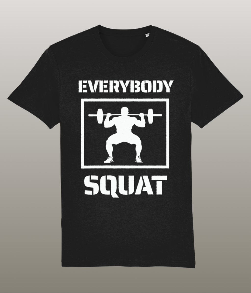 unisex fitness shirt Everybody Squat voor heren en dames