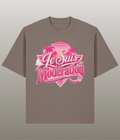 Je suis Modération T-Shirt - Grappig Oversized Shirt in Mocha