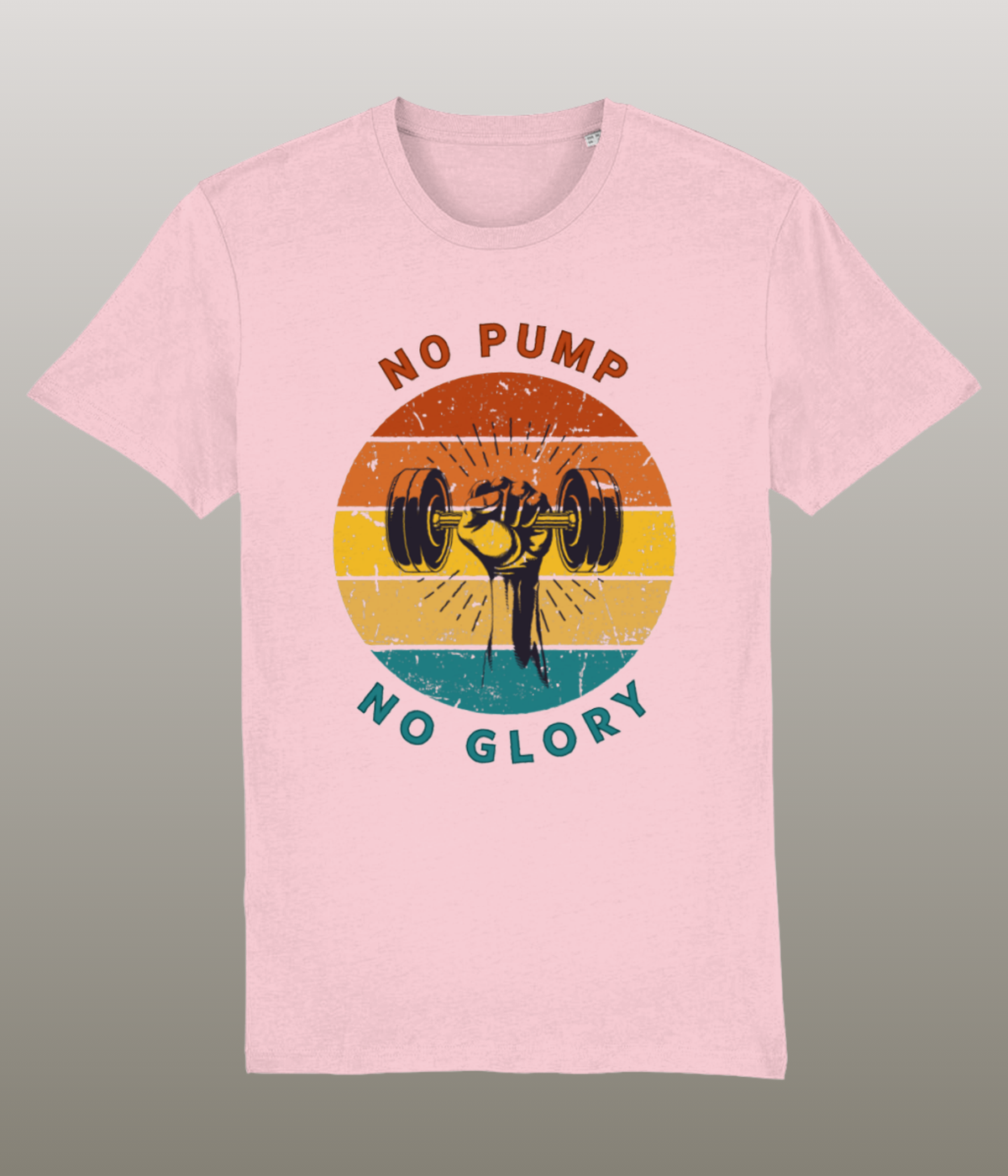 No Pump No Glory - T-Shirt - Medium Pasvorm - 100% Biologisch Katoen