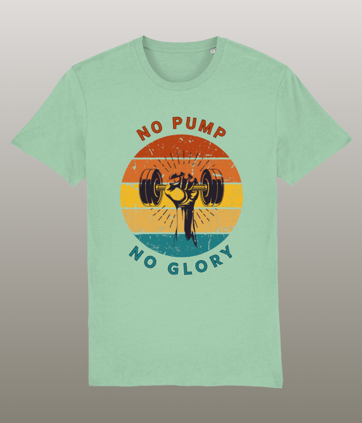 No Pump No Glory - T-Shirt - Medium Pasvorm - 100% Biologisch Katoen