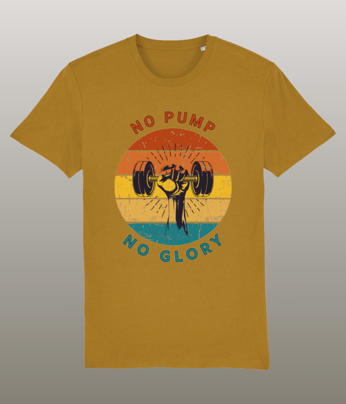No Pump No Glory - T-Shirt - Medium Pasvorm - 100% Biologisch Katoen