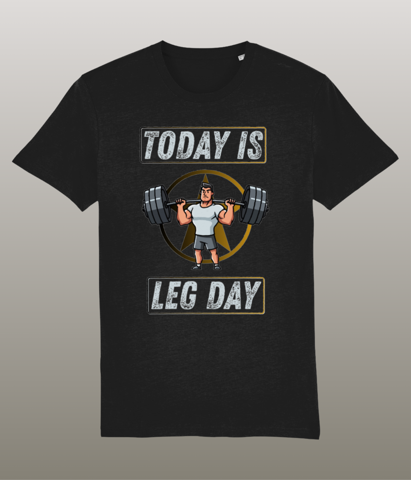 Today is Leg Day – The Struggle is Real - Grappig Bodybuilder T-Shirt - Cartoon Design - 100% Biologisch Katoen