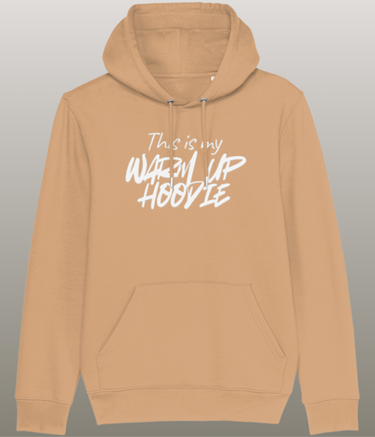 This is my Warm Up Hoody - Grappige Fitness Hoody - 100% biologisch katoen - in meerdere kleuren beschikbaar, witte tekst