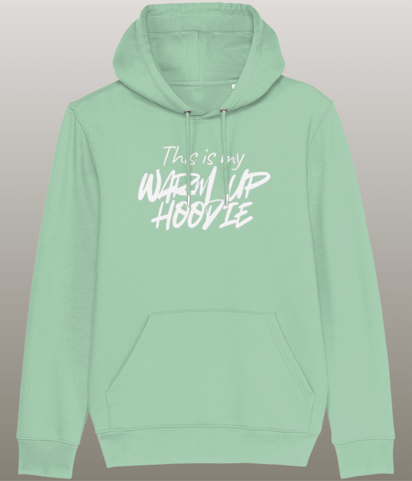 This is my Warm Up Hoody - Grappige Fitness Hoody - 100% biologisch katoen - in meerdere kleuren beschikbaar, witte tekst
