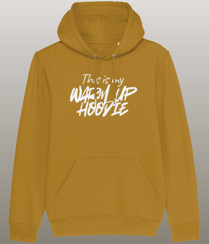 This is my Warm Up Hoody - Grappige Fitness Hoody - 100% biologisch katoen - in meerdere kleuren beschikbaar, witte tekst
