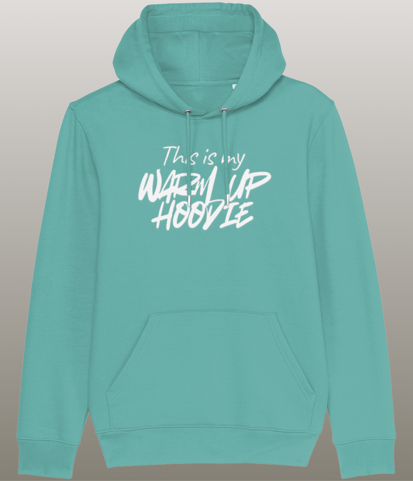 This is my Warm Up Hoody - Grappige Fitness Hoody - 100% biologisch katoen - in meerdere kleuren beschikbaar, witte tekst