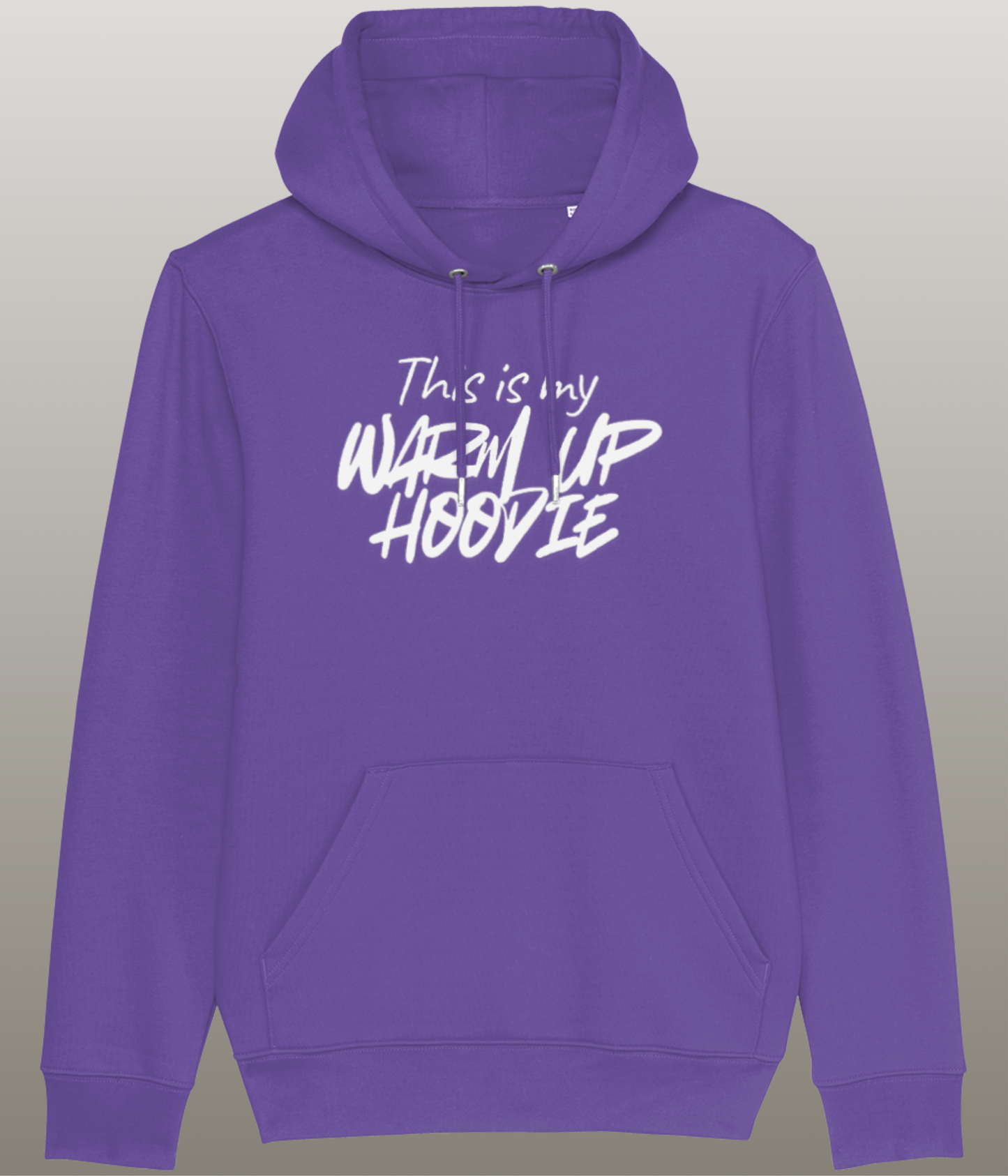This is my Warm Up Hoody - Grappige Fitness Hoody - 100% biologisch katoen - in meerdere kleuren beschikbaar, witte tekst