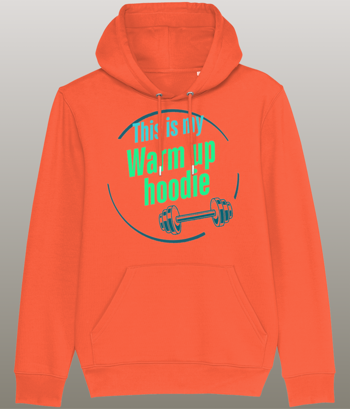 This is my Warm Up Hoody - Grappige Fitness Hoody - 100% biologisch katoen - in meerdere kleuren beschikbaar, groene tekst