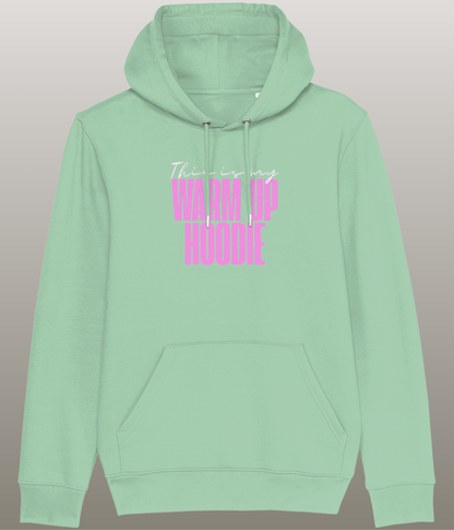 This is my Warm Up Hoody - Grappige Fitness Hoody - 100% biologisch katoen - in meerdere kleuren beschikbaar, roze tekst